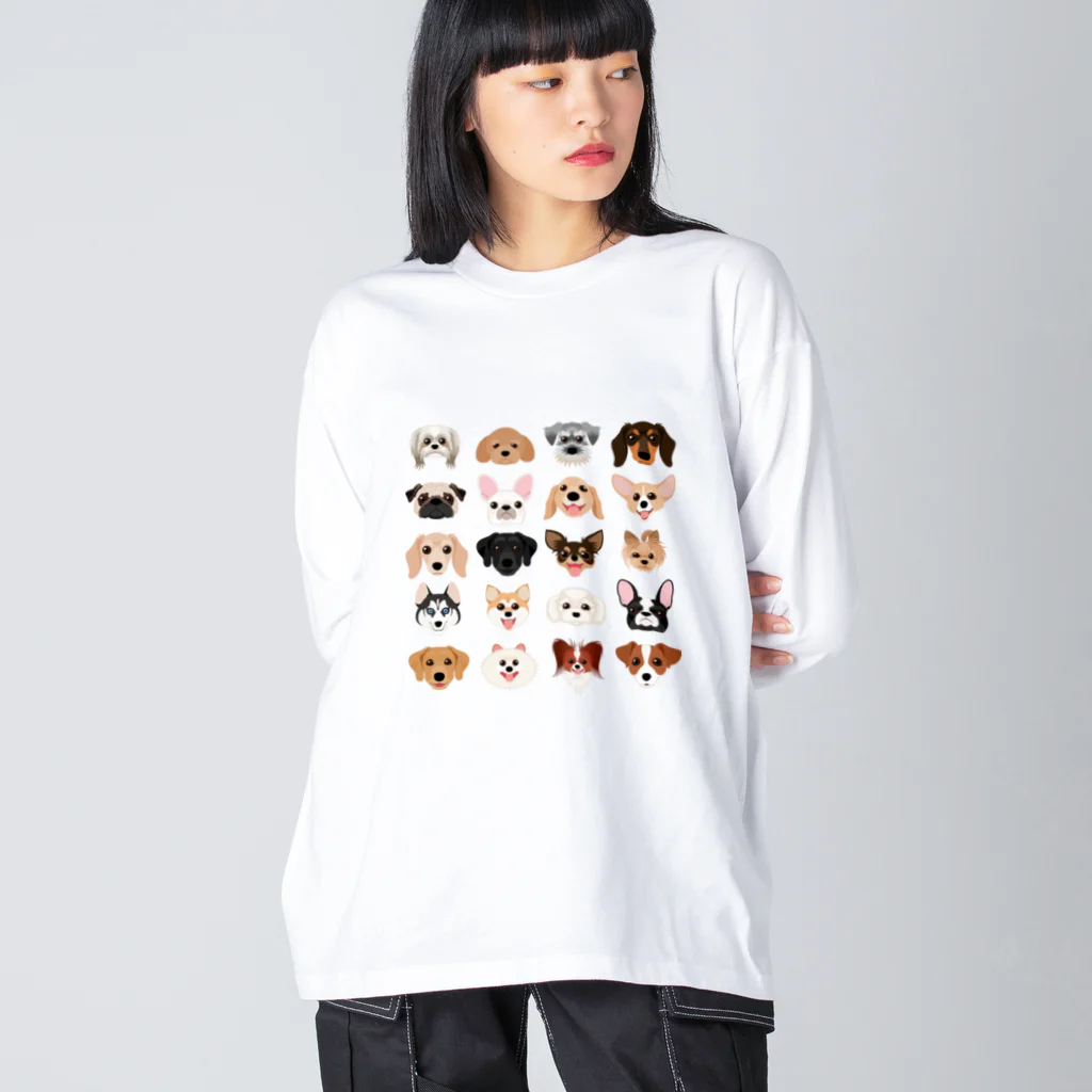 kimchinのいろいろな犬種のかわいい顔 Big Long Sleeve T-Shirt