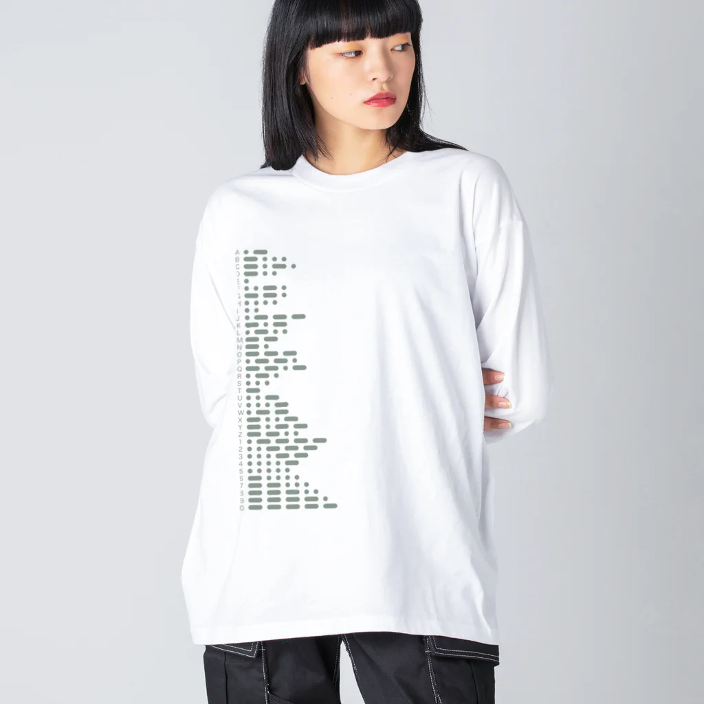 kimchinのモールス信号のパターン ビッグシルエットロングスリーブTシャツ