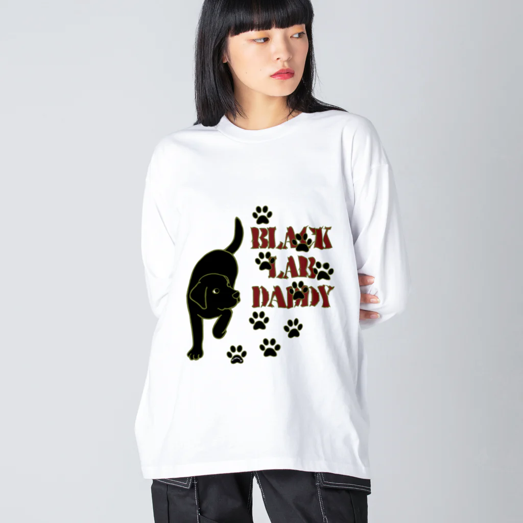 ハッピー・ラブラドールズのBlack Lab Daddy　ブラックラブラドール Big Long Sleeve T-Shirt