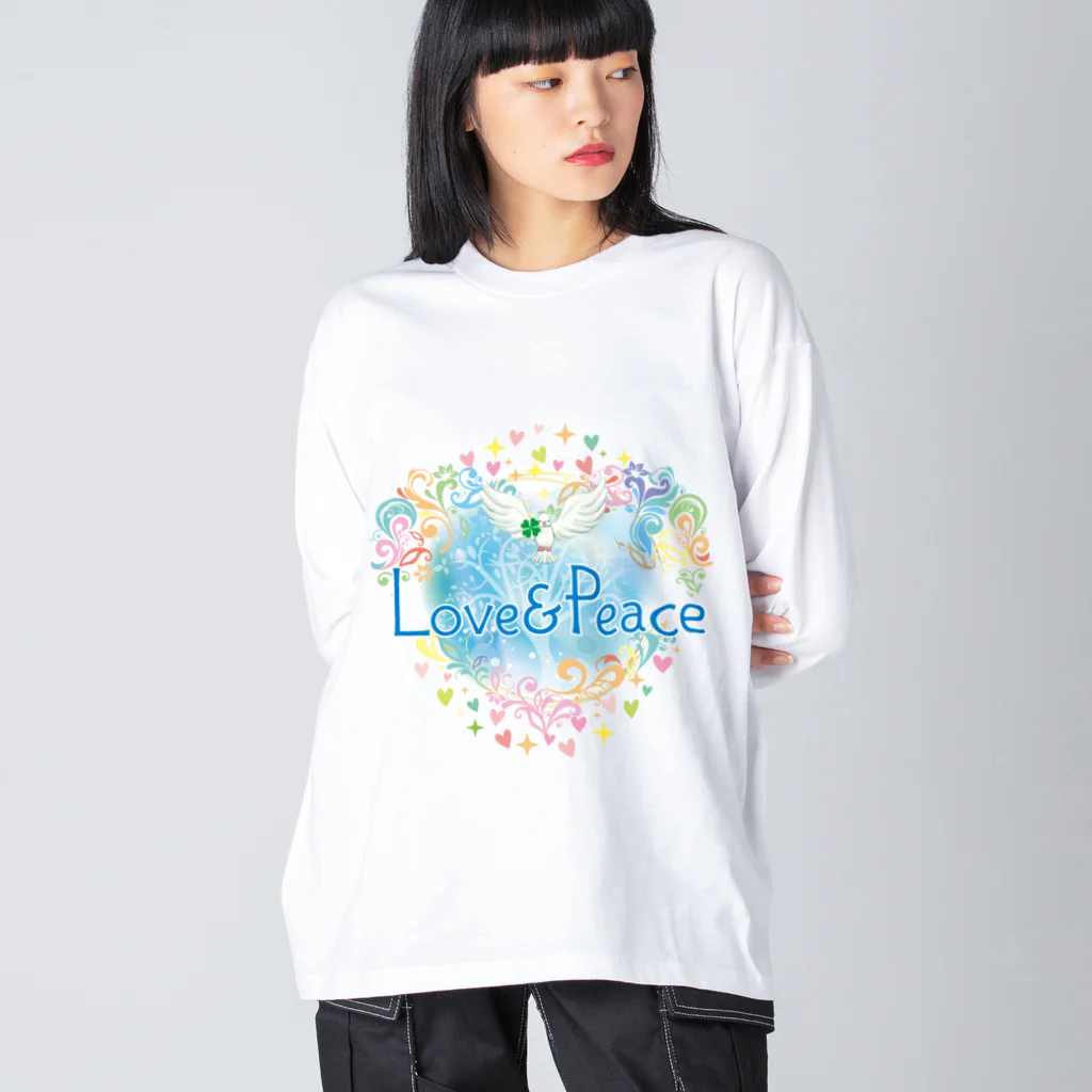 Love＆PeaceのLove＆Peace大人用ロゴ ビッグシルエットロングスリーブTシャツ