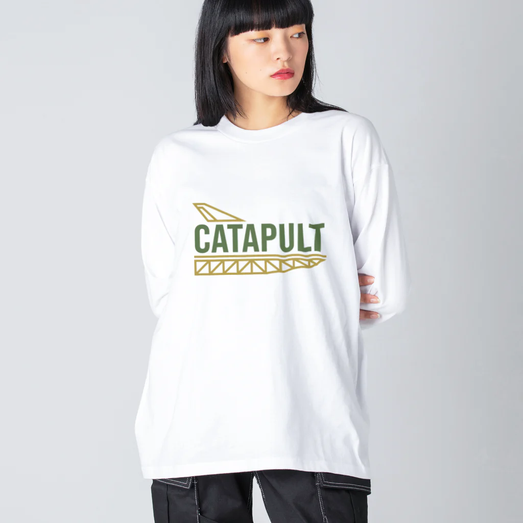 kimchinのカタパルト CATAPULT ロゴ Big Long Sleeve T-Shirt