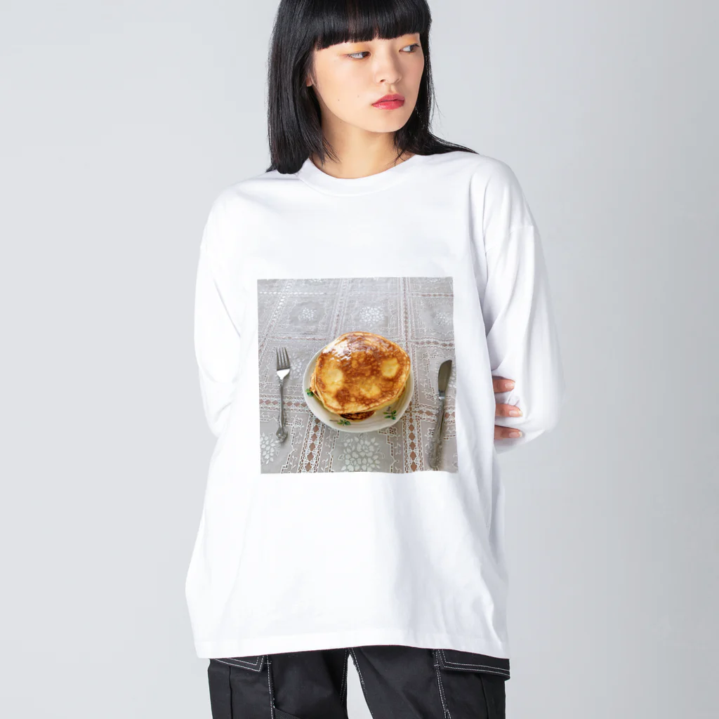 野菜スープの実家のホットケーキ ビッグシルエットロングスリーブTシャツ