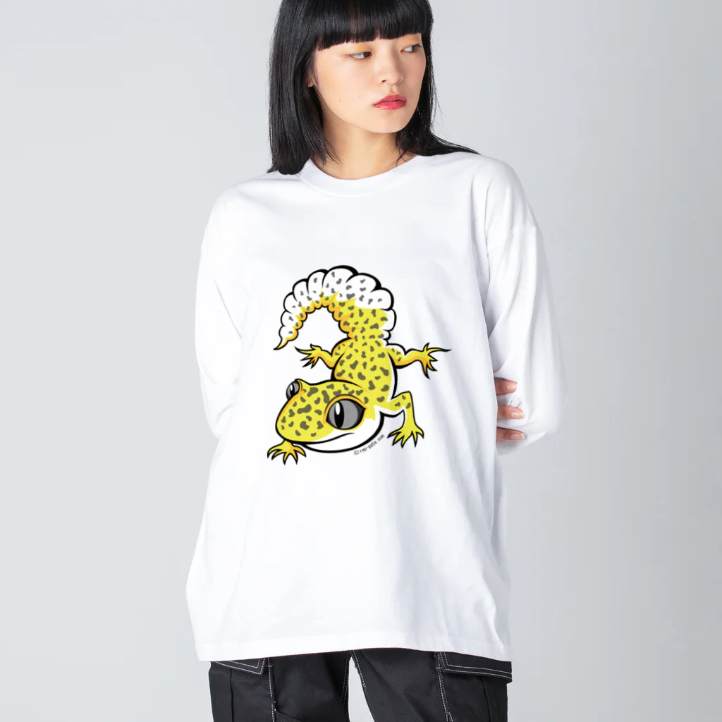 もむのふの爬虫類グッズやさんのレオパちゃん ビッグシルエットロングスリーブTシャツ