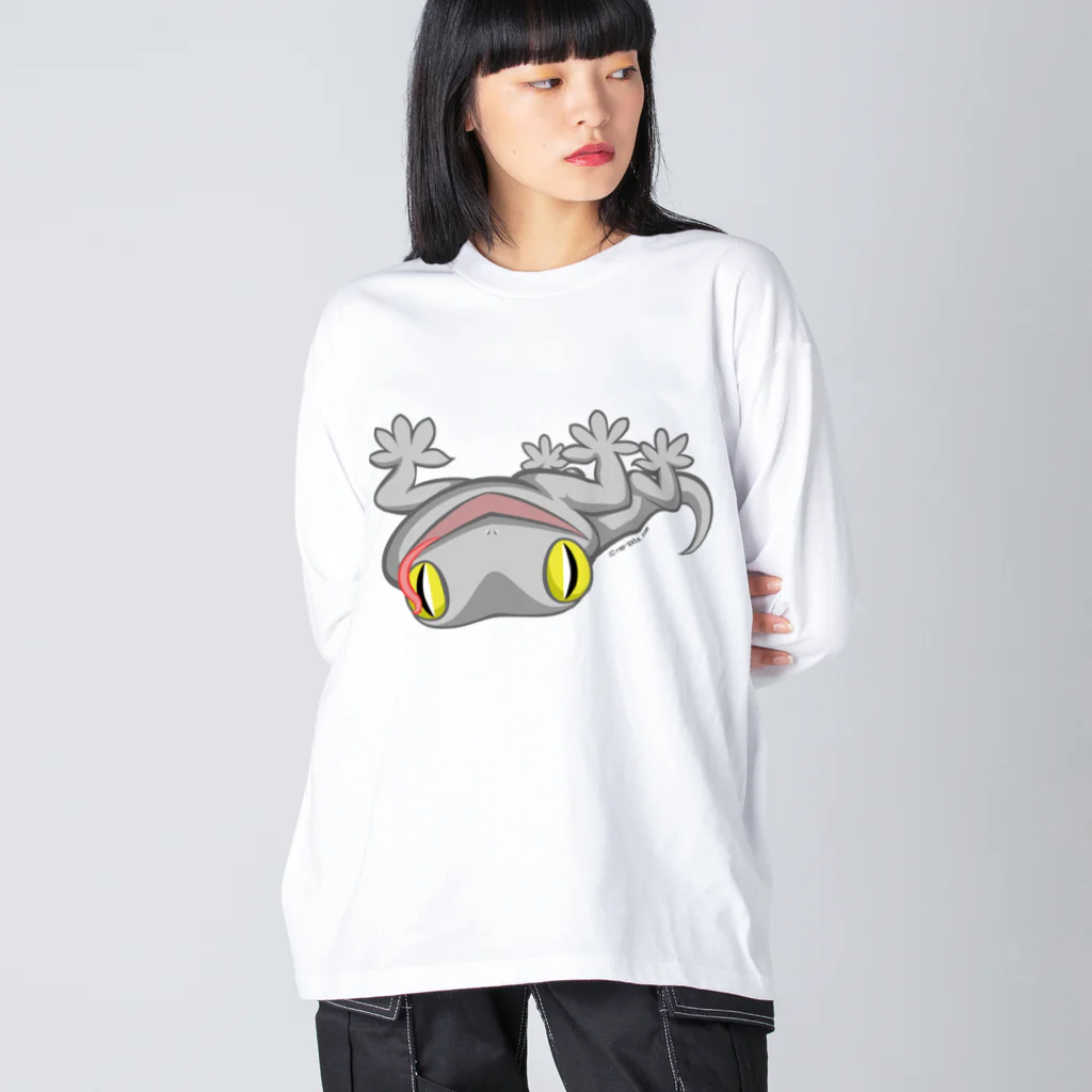 もむのふの爬虫類グッズやさんのニホンヤモリ（舌出し） Big Long Sleeve T-Shirt