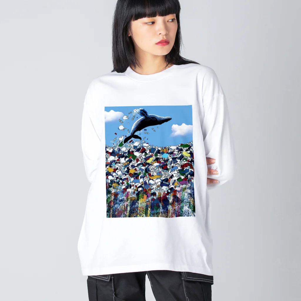 momo3momo3のプラゴミの海 Big Long Sleeve T-Shirt