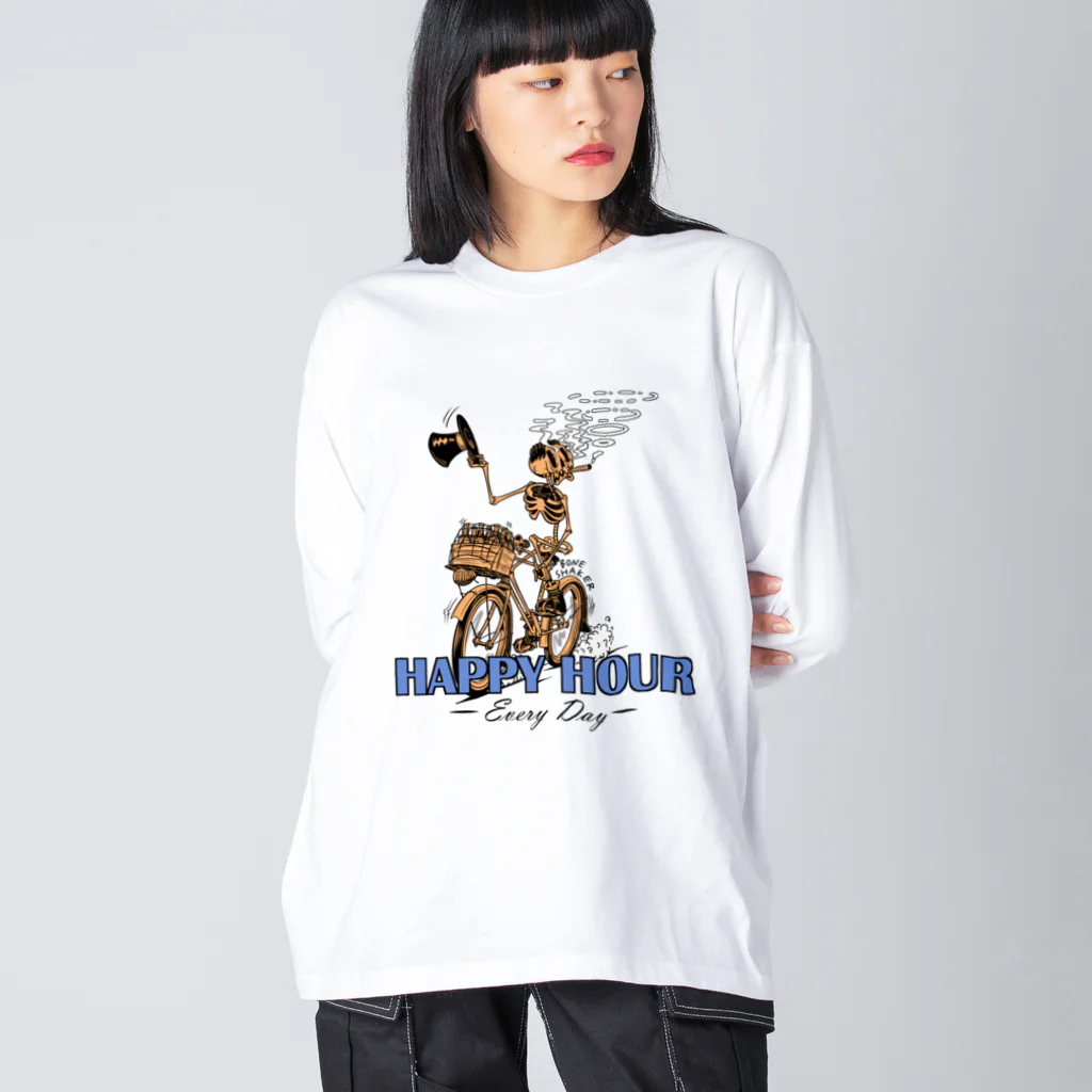 nidan-illustrationの"HAPPY HOUR"(clr) #1 ビッグシルエットロングスリーブTシャツ