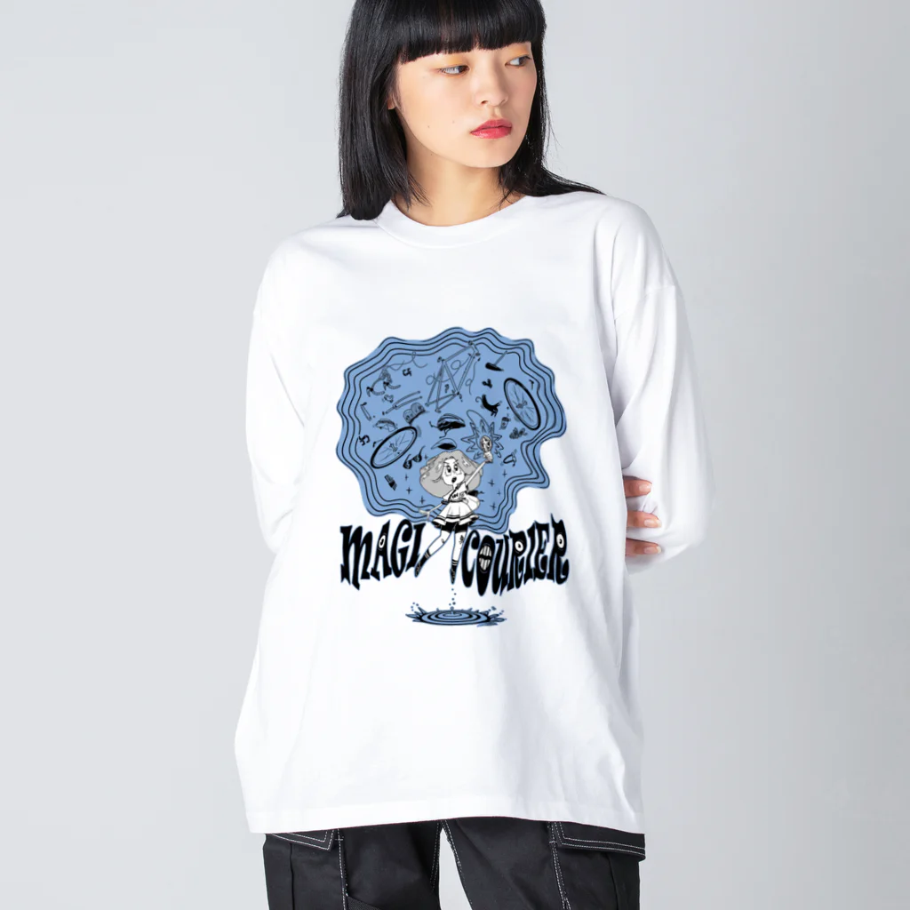 nidan-illustrationの“MAGI COURIER” blue #1 ビッグシルエットロングスリーブTシャツ
