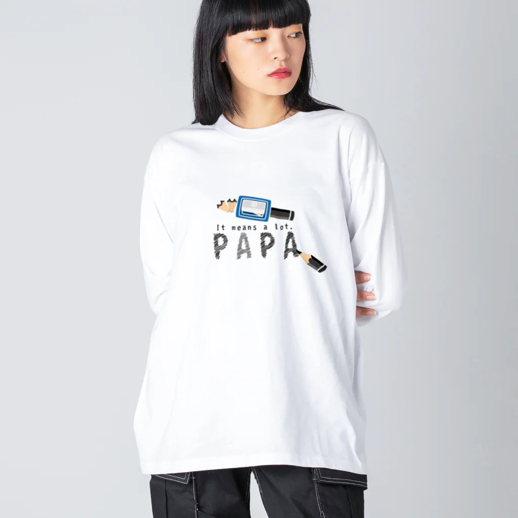 イラスト MONYAAT のちびた鉛筆 PAPA*C Big Long Sleeve T-Shirt