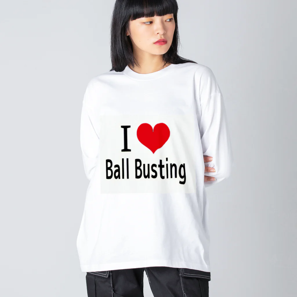 タマロー＠金蹴り・金玉責めのI LOVE Ball Busting ビッグシルエットロングスリーブTシャツ