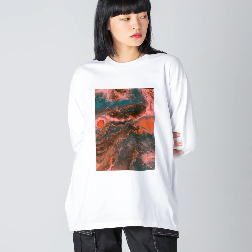 yjb_22のfluidart_flymdl ビッグシルエットロングスリーブTシャツ