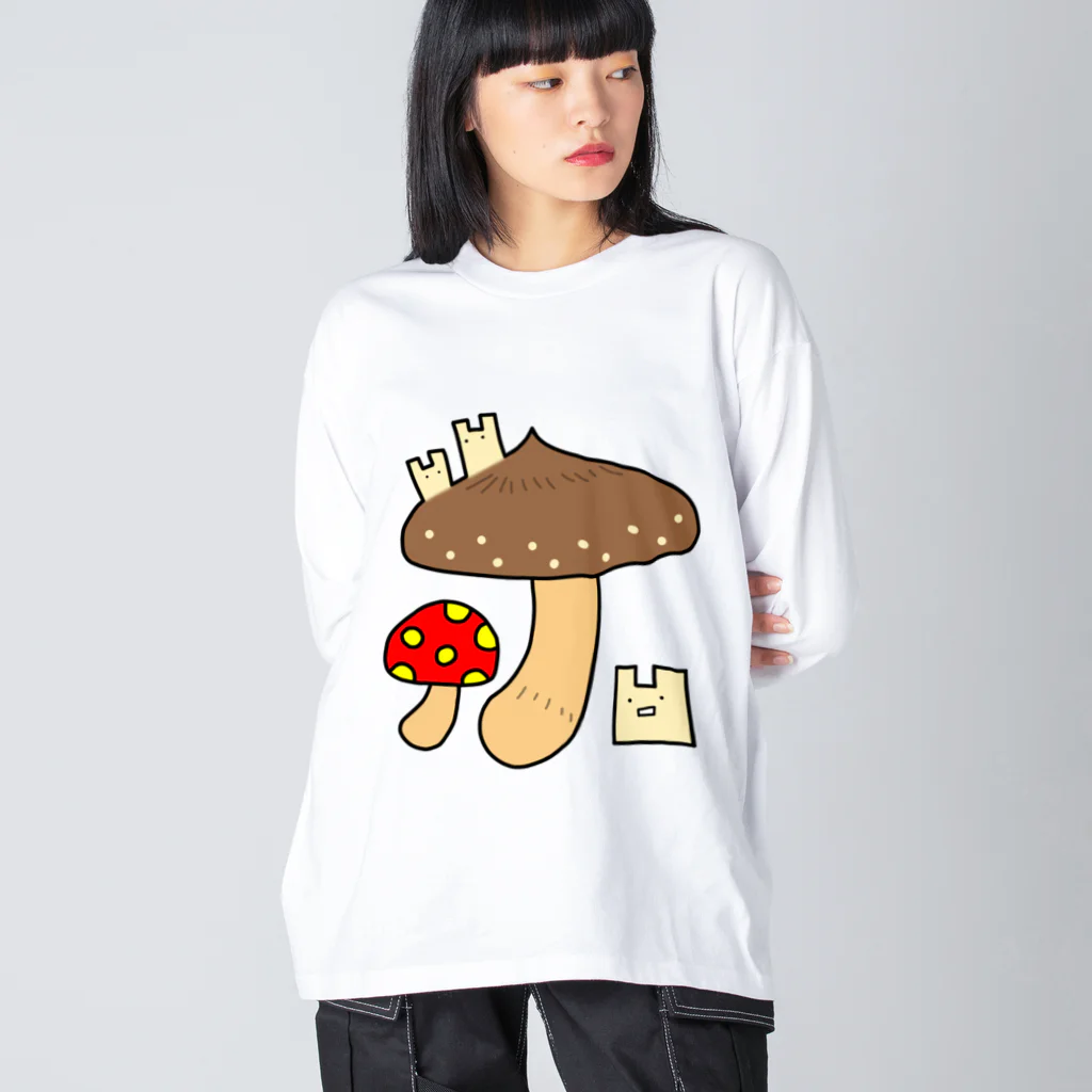 2Dうさぎの2Dうさぎ きのこ Big Long Sleeve T-Shirt