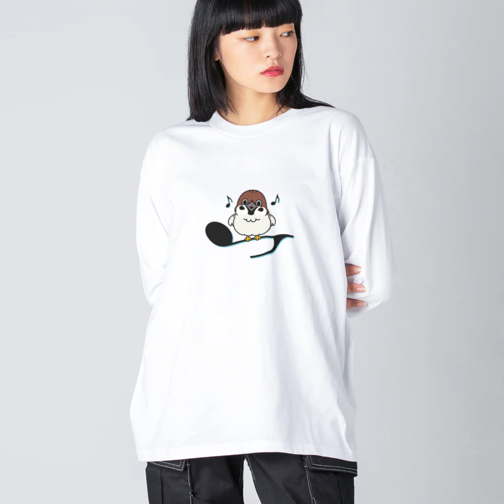 イラスト MONYAAT のスズメがちゅん A_M ビッグシルエットロングスリーブTシャツ