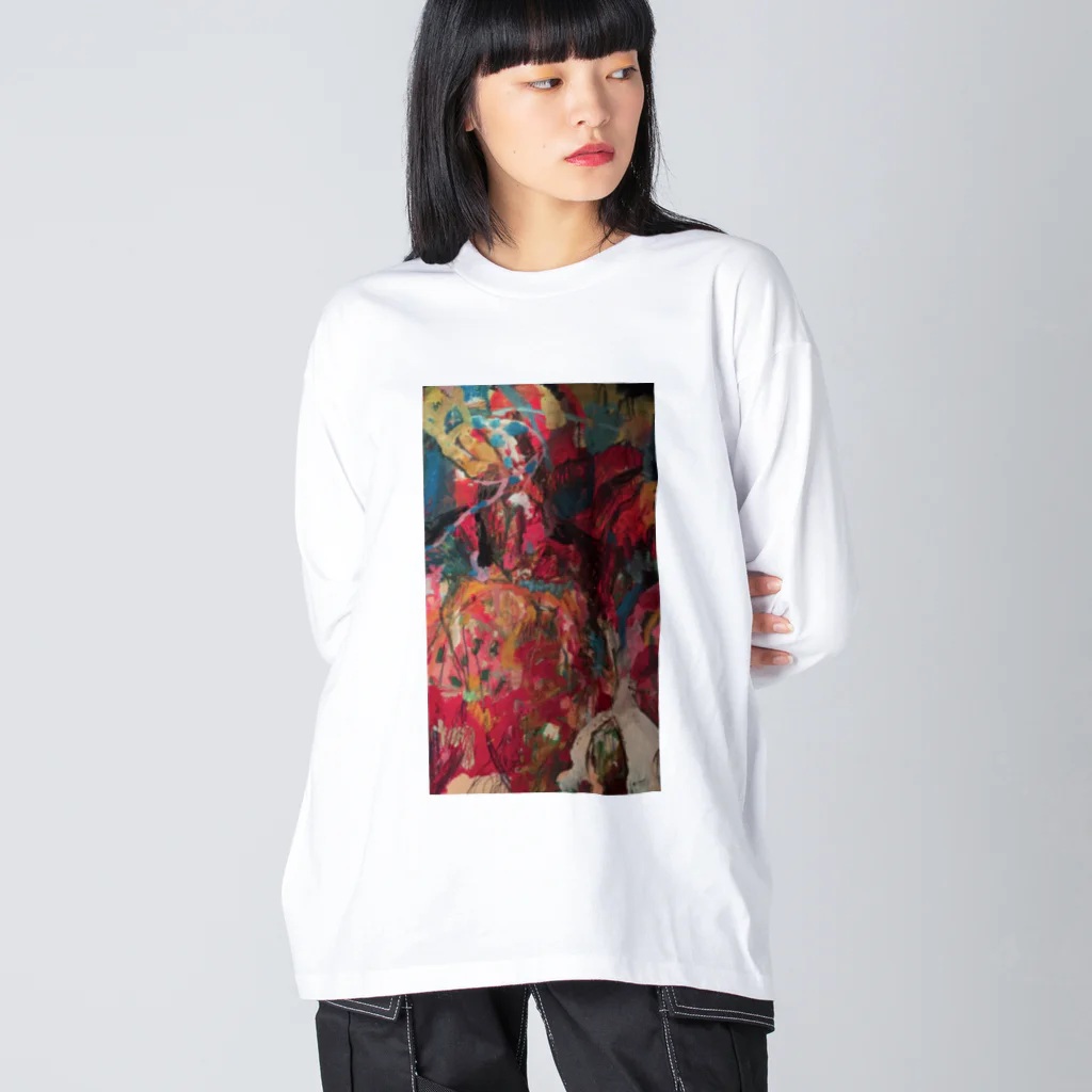 ○たこたこハウスの欲望というテーマの絵です🖼 ビッグシルエットロングスリーブTシャツ