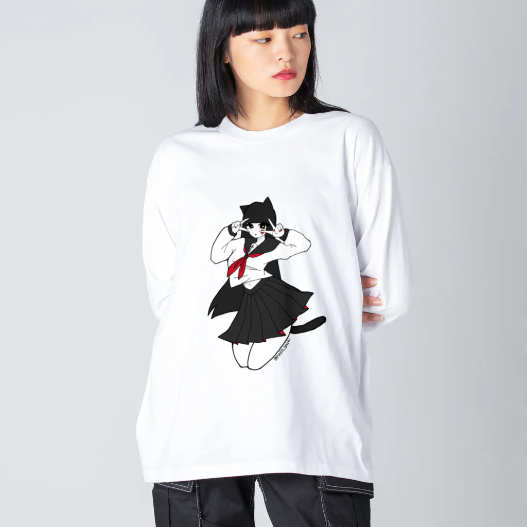 音子 の音子ピース ビッグシルエットロングスリーブTシャツ