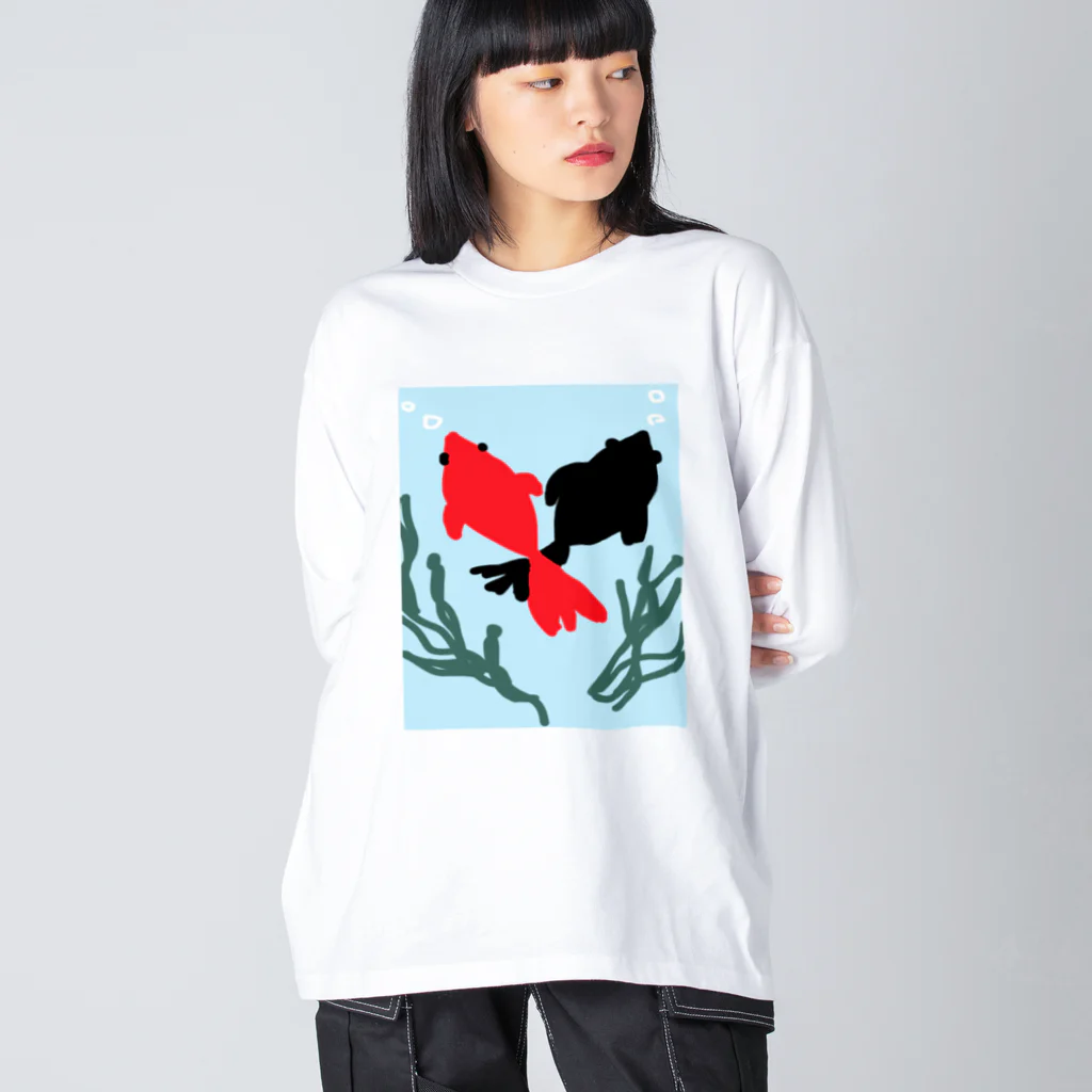 inko andの交錯する金魚 ビッグシルエットロングスリーブTシャツ