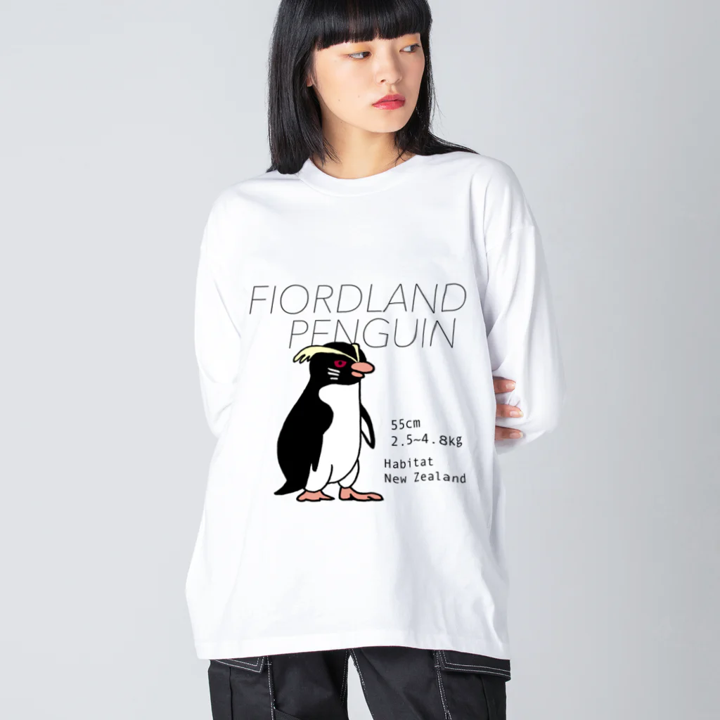 空とぶペンギン舎のフィヨルドランドペンギン ビッグシルエットロングスリーブTシャツ