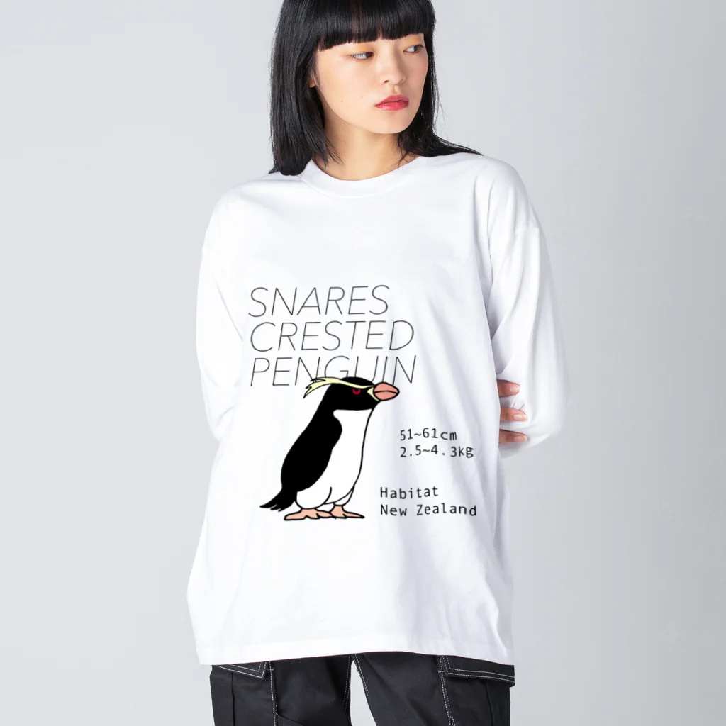 空とぶペンギン舎のスネアーズペンギン ビッグシルエットロングスリーブTシャツ