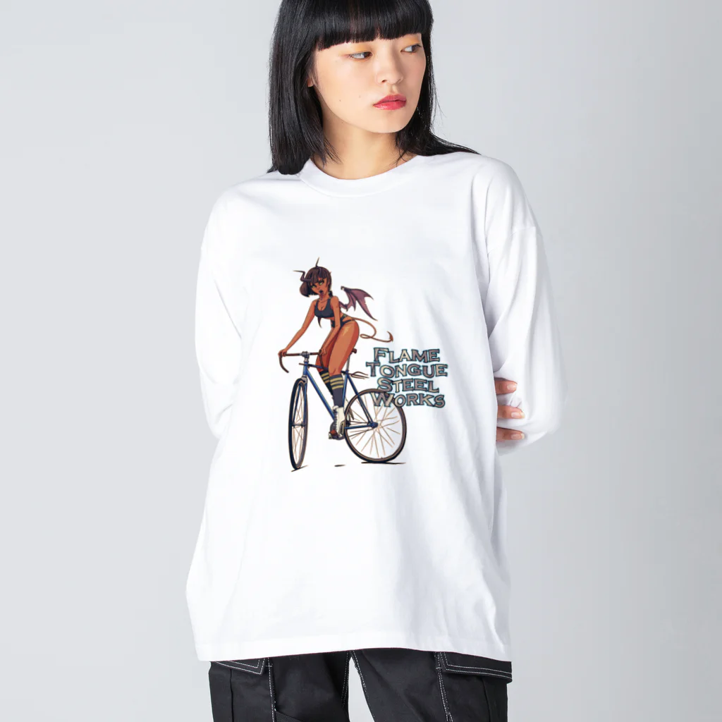 nidan-illustrationの"FLAME TONGUE STEEL WORKS" ビッグシルエットロングスリーブTシャツ