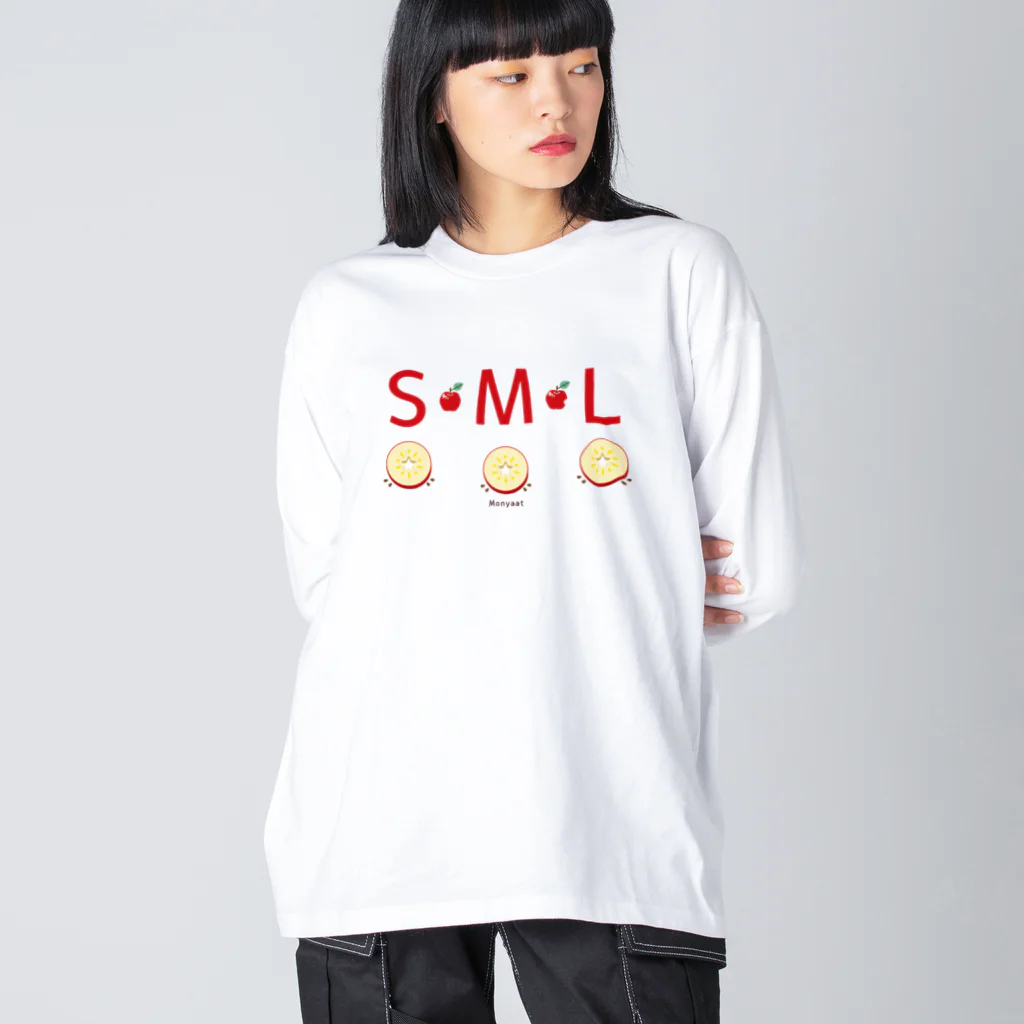 イラスト MONYAAT のML002 SMLTシャツのりんごすたぁ*輪切りのリンゴ Big Long Sleeve T-Shirt