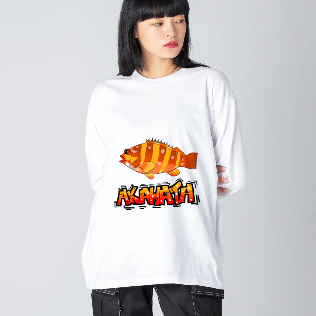 めぐるのAKAHATA  魚ラフィティ ビッグシルエットロングスリーブTシャツ