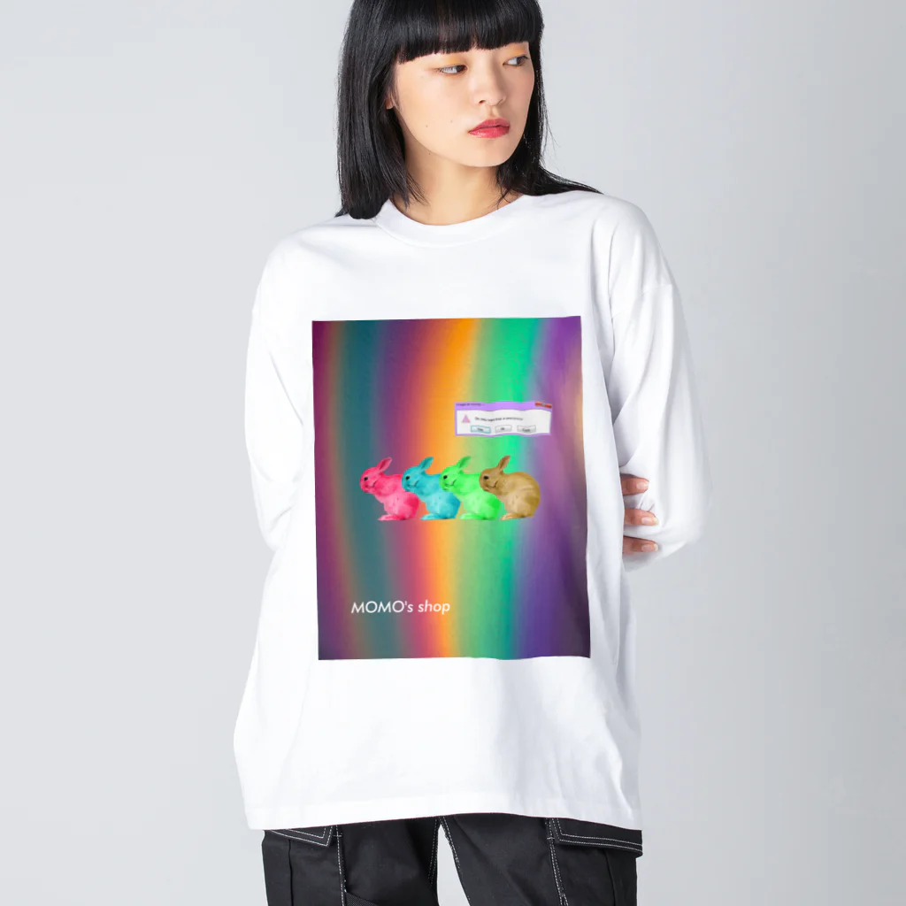 𝙈𝙊𝙈𝙊'𝙨 𝙎𝙝𝙤𝙥のrabbit×4 Big Long Sleeve T-Shirt