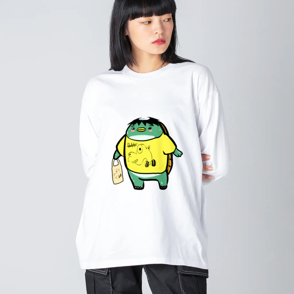 ふくふく商店のアッキーちゃんコーデでご満悦のカッパ ビッグシルエットロングスリーブTシャツ