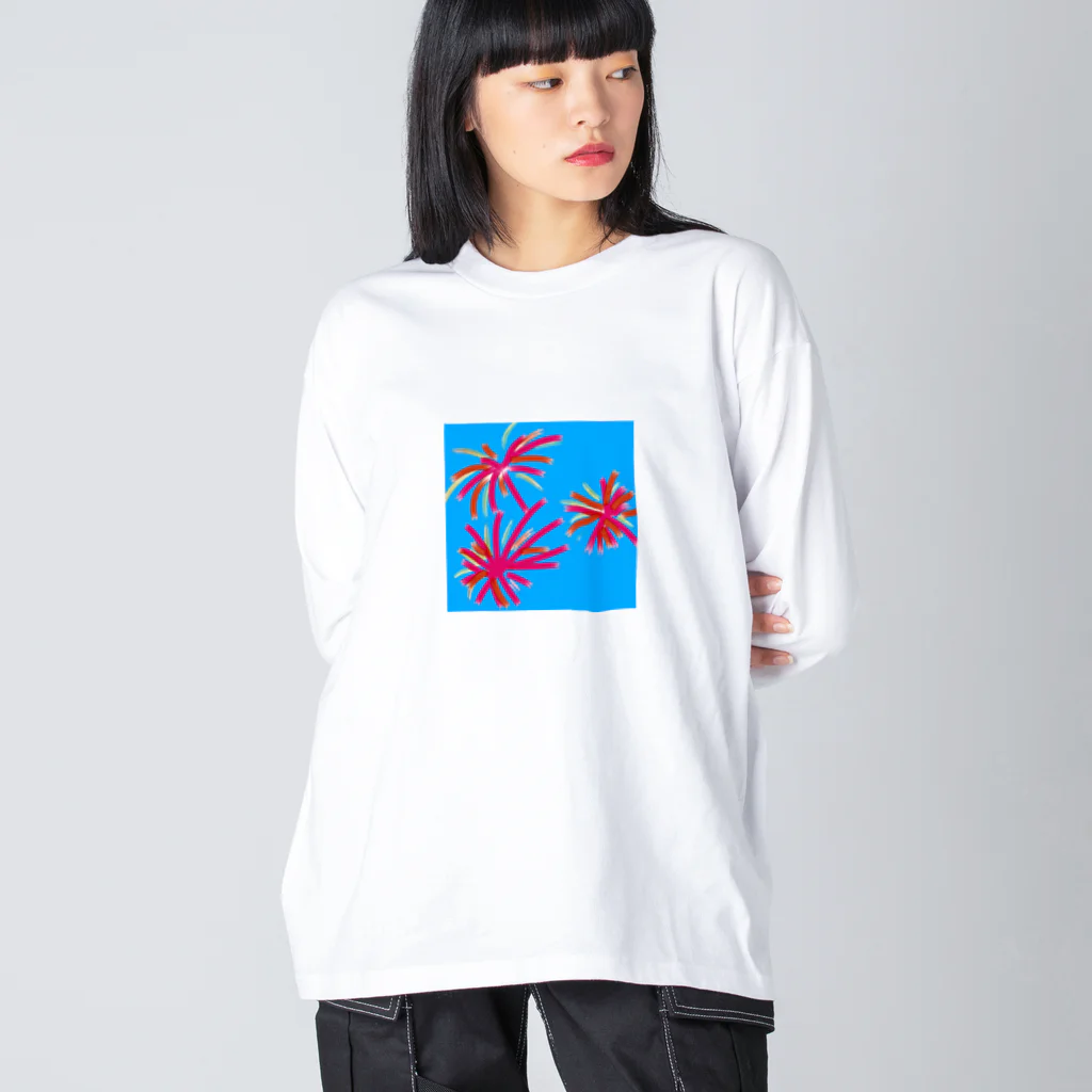 ミティミティーの大輪の花 ビッグシルエットロングスリーブTシャツ