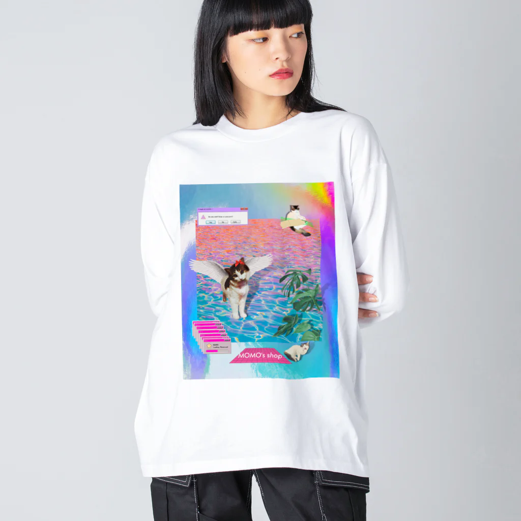 𝙈𝙊𝙈𝙊'𝙨 𝙎𝙝𝙤𝙥のvintage vaporwave Big Long Sleeve T-Shirt