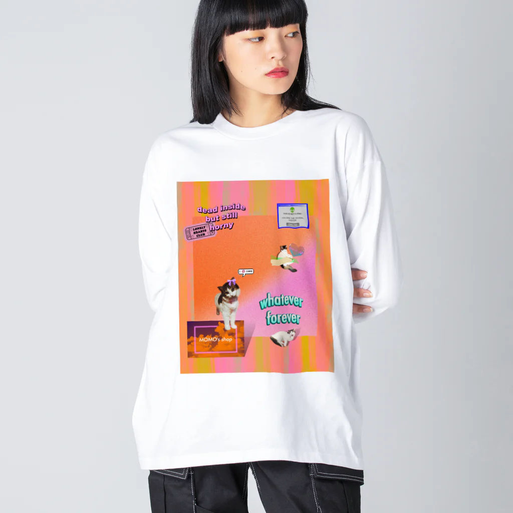 𝙈𝙊𝙈𝙊'𝙨 𝙎𝙝𝙤𝙥のvintage vaporwave #02 ビッグシルエットロングスリーブTシャツ