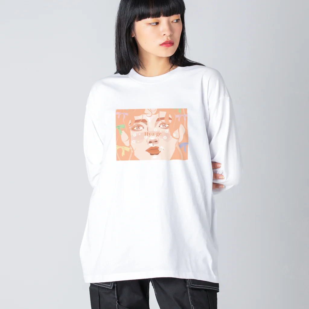 hyu-ge（イラスト）のhyu-ge ビッグシルエットロングスリーブTシャツ