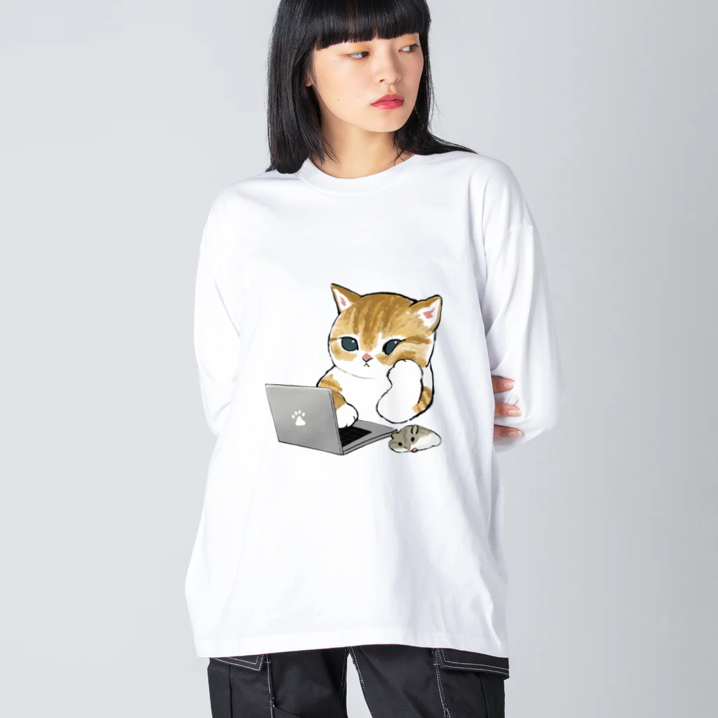 mofusandの在宅勤務にゃん Big Long Sleeve T-Shirt