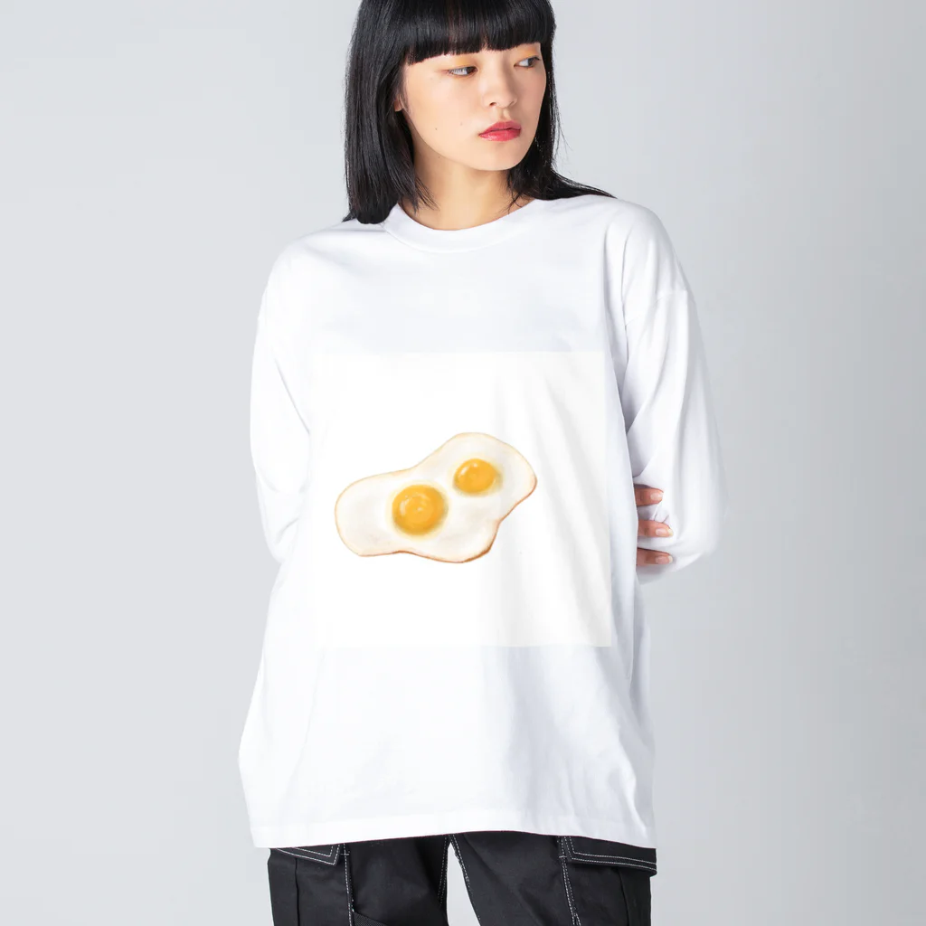 ゆるゆるショップの目玉焼き ビッグシルエットロングスリーブTシャツ