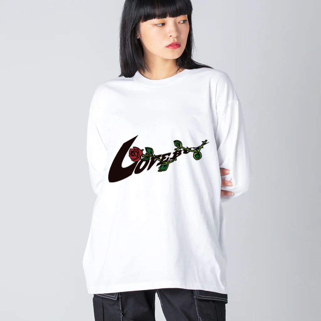 ラブバズの"LOVEBUZZ"REDROSE/BLK/MINI ビッグシルエットロングスリーブTシャツ