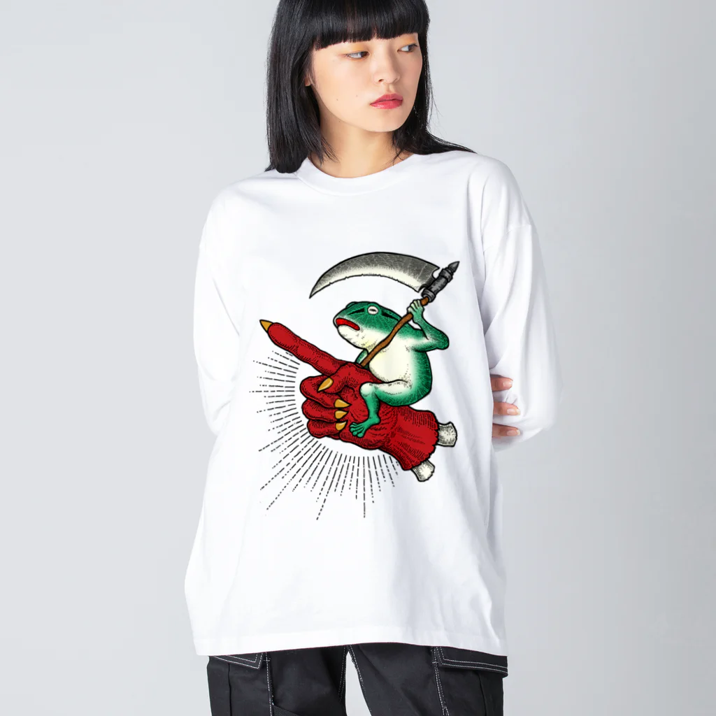 DM7WORKSのお試し支店のBRUTAL FROG ARMY 蛙ライダー ビッグシルエットロングスリーブTシャツ