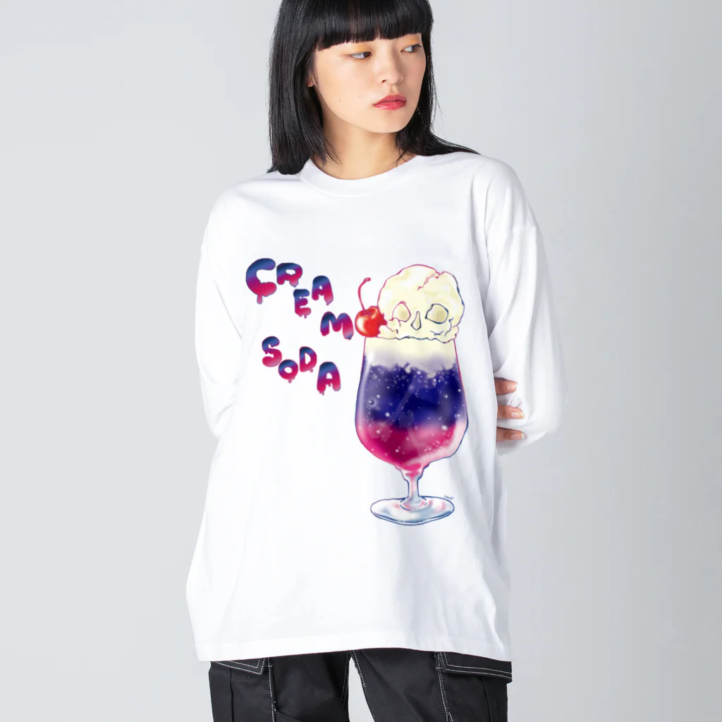 みあまゆあのスカルクリームソーダ ビッグシルエットロングスリーブTシャツ