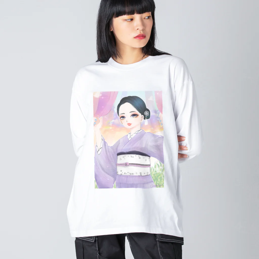 もかふしぎ🐰の夏着物カゲロウ Big Long Sleeve T-Shirt