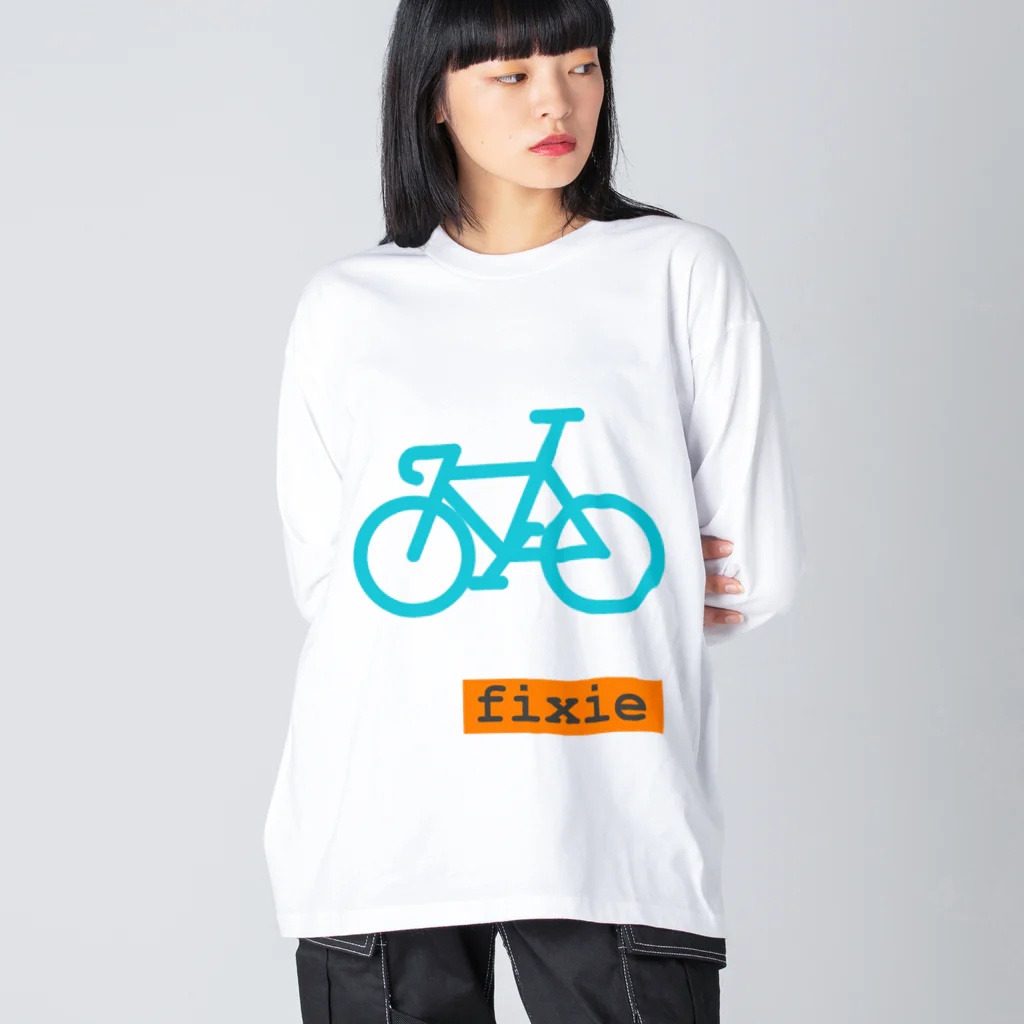 komgikogikoのピストバイク(シンプル) ビッグシルエットロングスリーブTシャツ