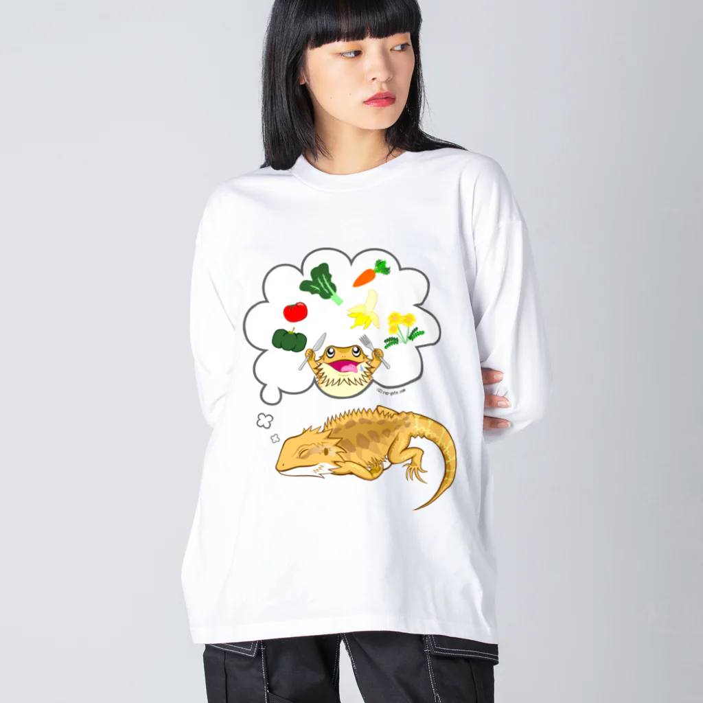 もむのふの爬虫類グッズやさんの夢見るフトアゴちゃん Big Long Sleeve T-Shirt