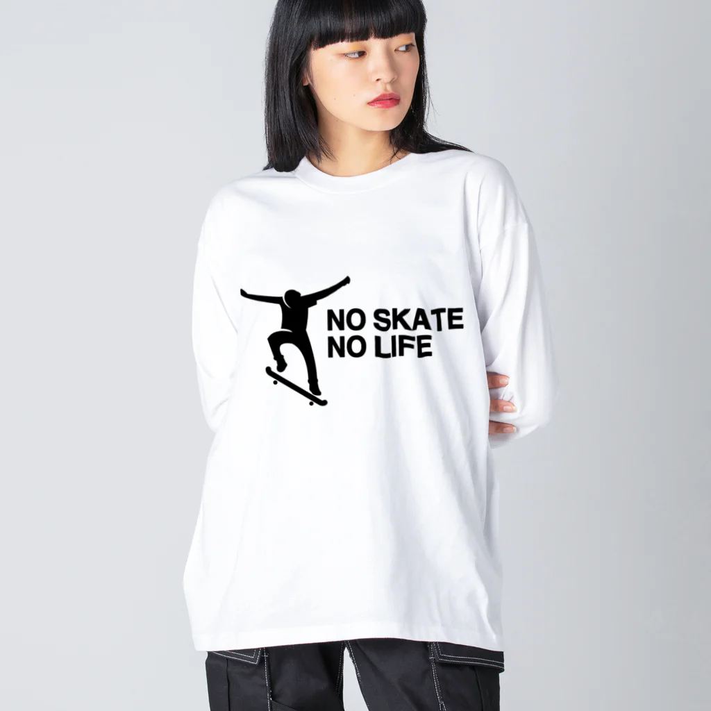 DRIPPEDのNO SKATE NO LIFE 黒ロゴ ビッグシルエットロングスリーブTシャツ