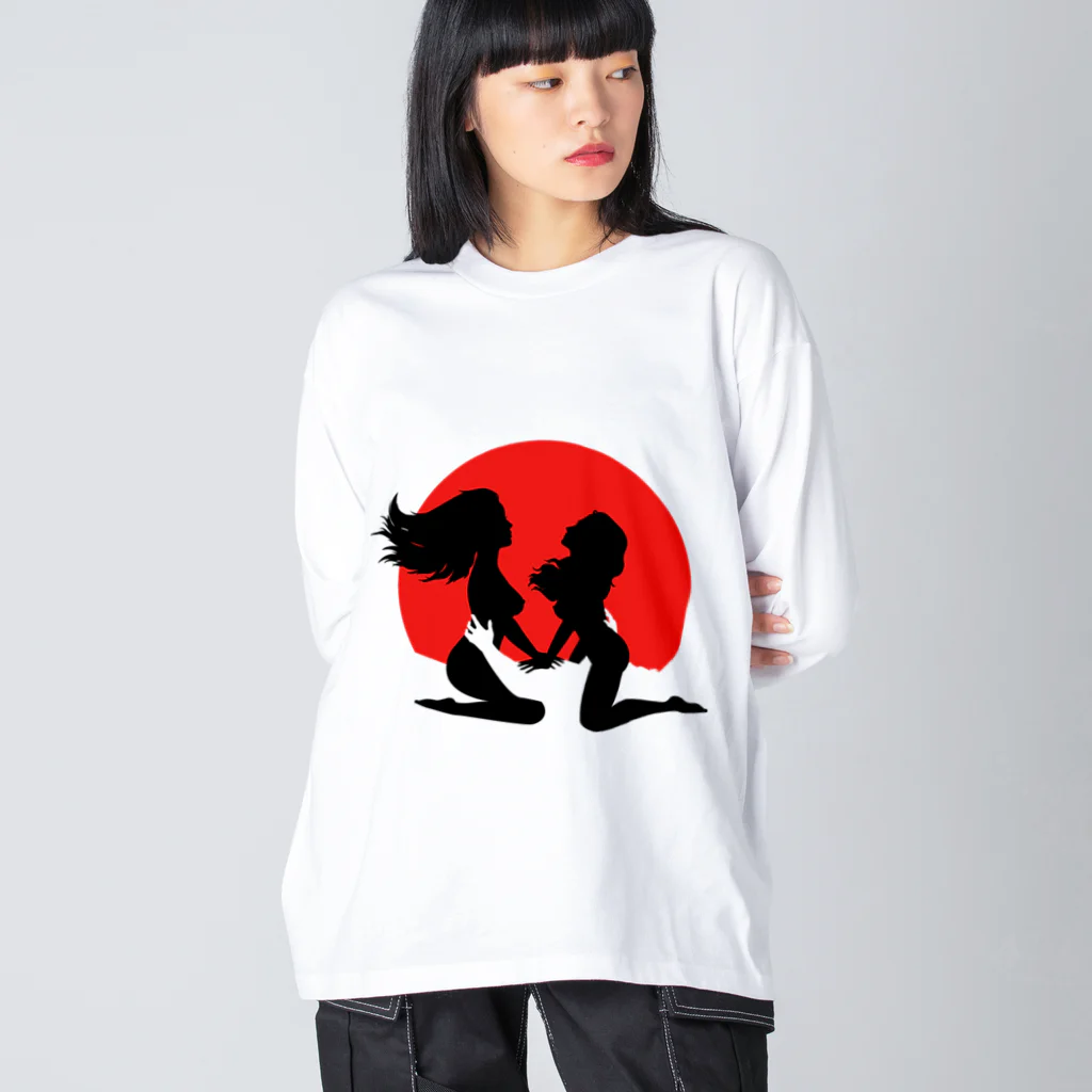 NOBODY754のThreesome Sun (Black) ビッグシルエットロングスリーブTシャツ