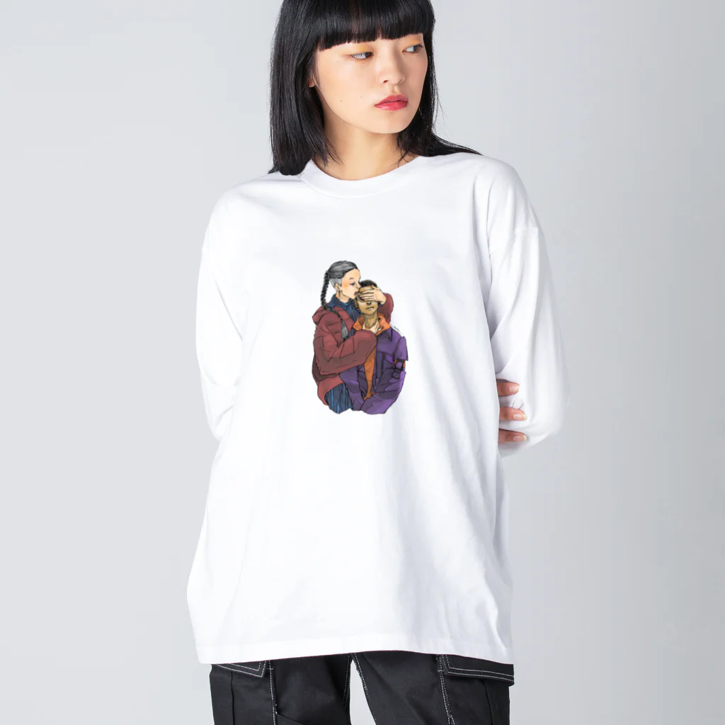 fox fox foxの秋っぽいふたり ビッグシルエットロングスリーブTシャツ