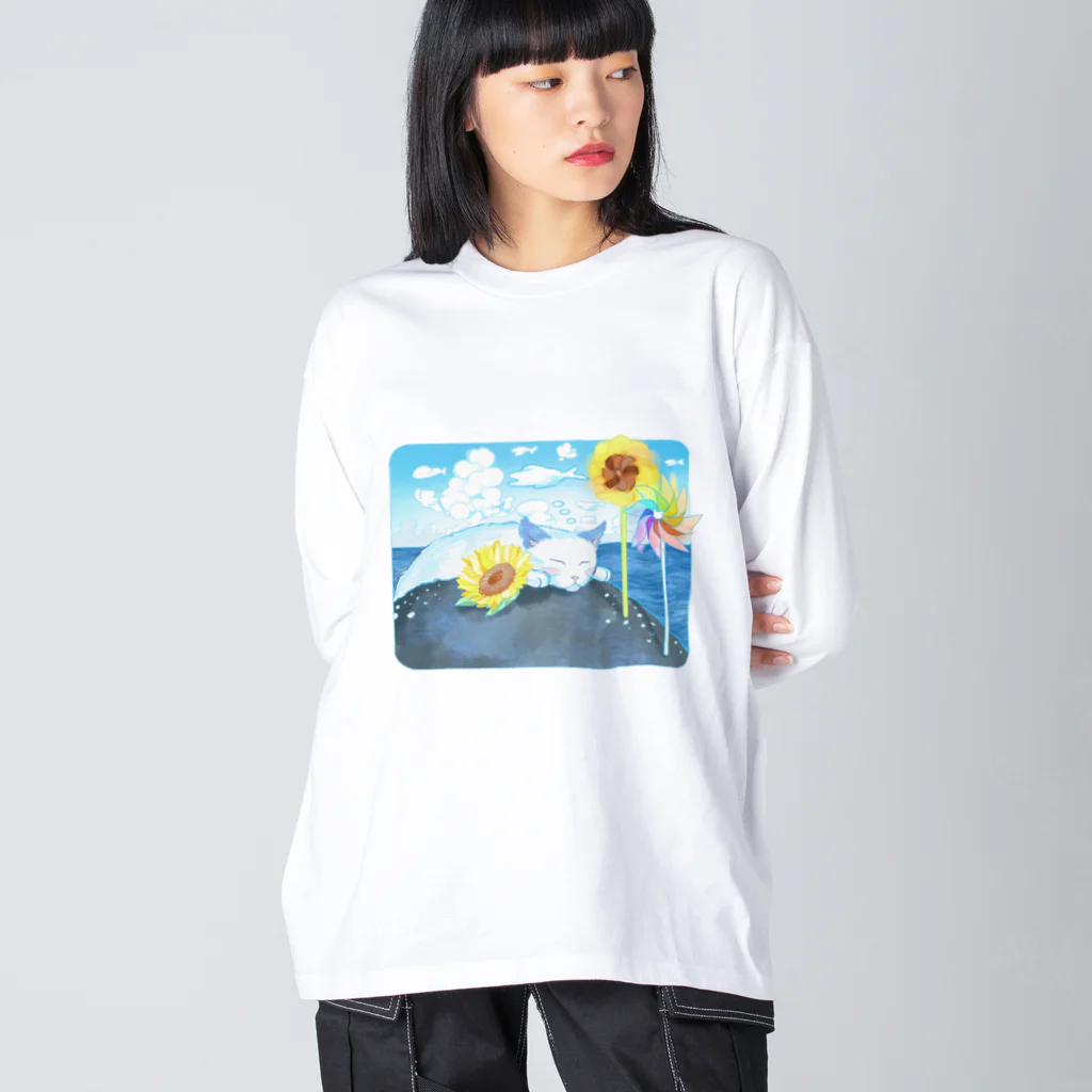 ahihoの夢見る海の猫ちゃん Big Long Sleeve T-Shirt