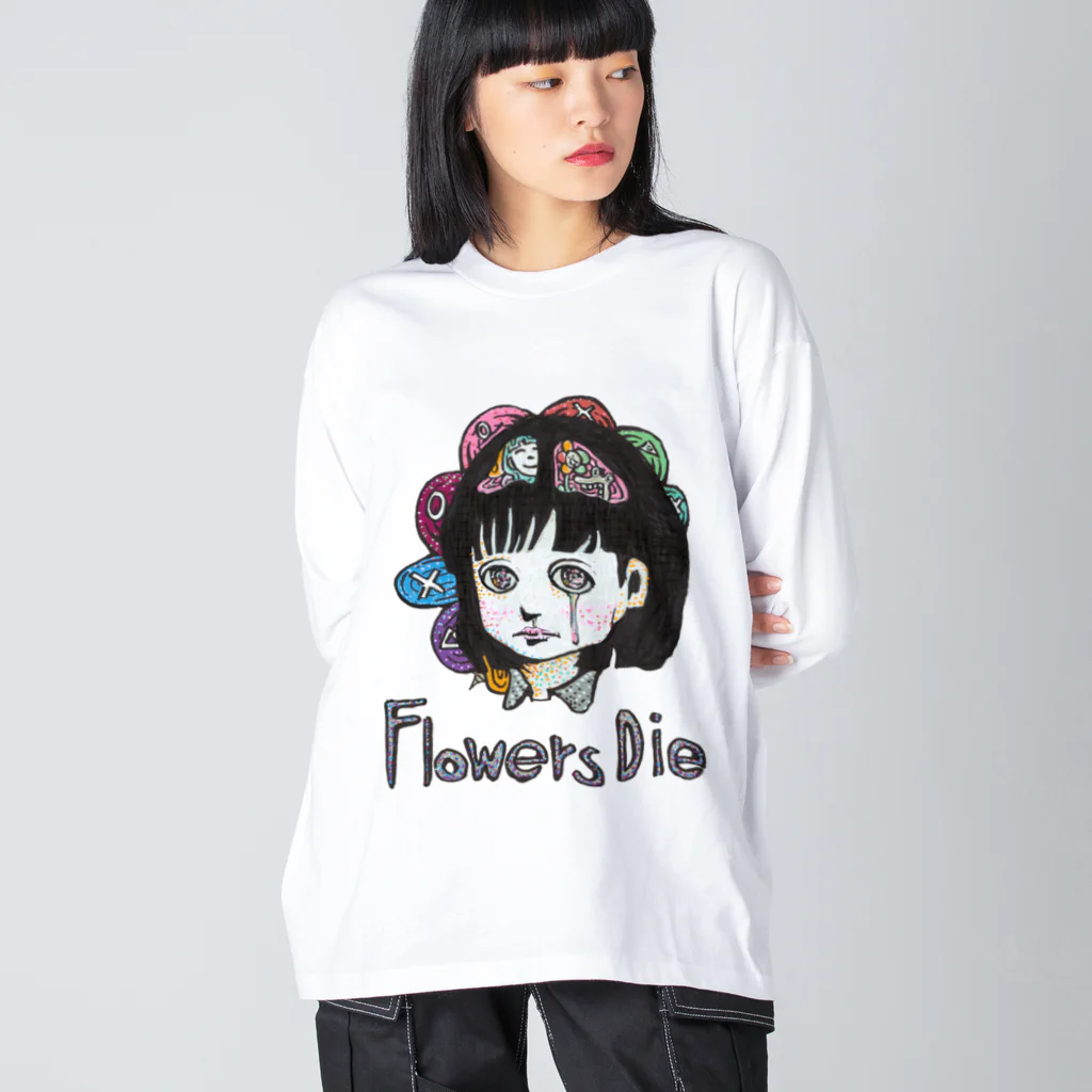 bourutarouのFlower Dies ビッグシルエットロングスリーブTシャツ