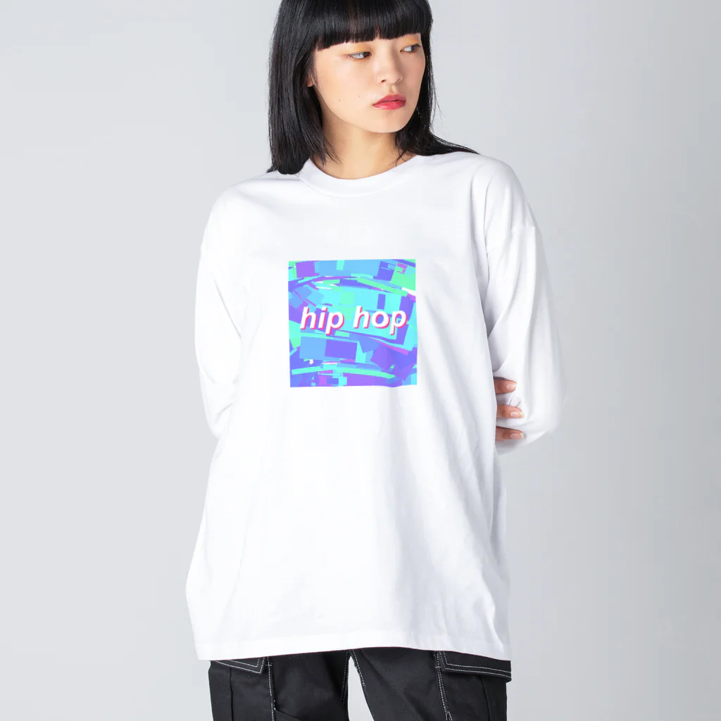 rabbit.bのhip hop(blue) ビッグシルエットロングスリーブTシャツ