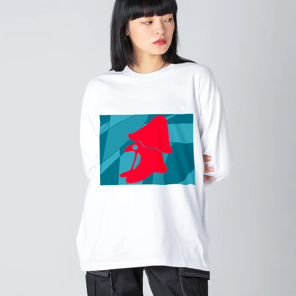 高橋わたがしのわたがしデザイン（青・赤） Big Long Sleeve T-Shirt