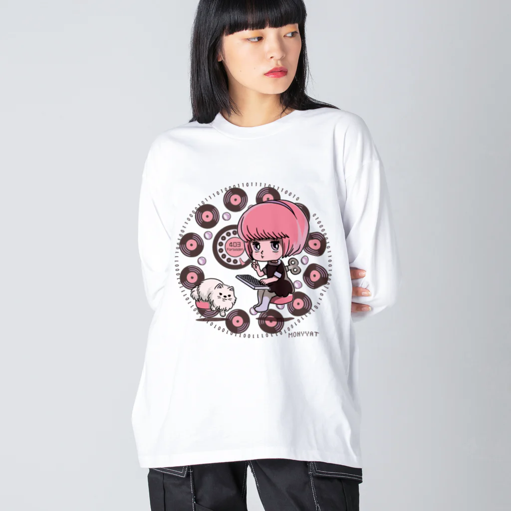 イラスト MONYAAT の働くにゃー Big Long Sleeve T-Shirt