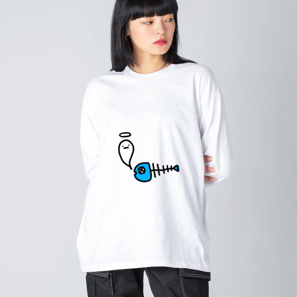 きうぃ。のふわふわな魚。 ビッグシルエットロングスリーブTシャツ