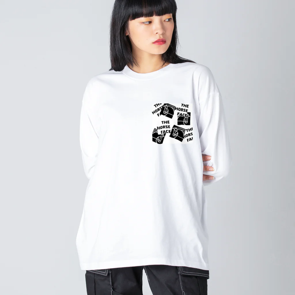 ロゼットステーブル お馬の雑貨屋さん🏇のThe Horse Face② Big Long Sleeve T-Shirt