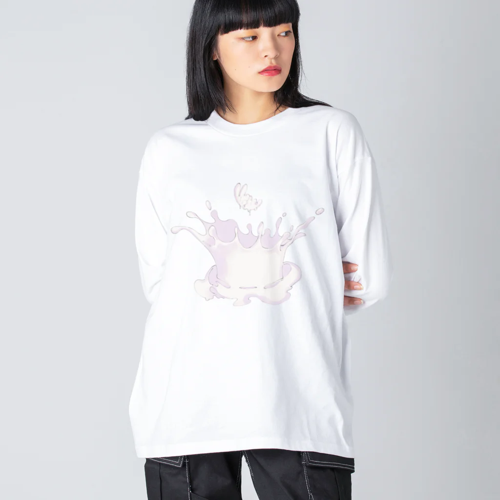 縁起屋のミルククラウンバニー Big Long Sleeve T-Shirt