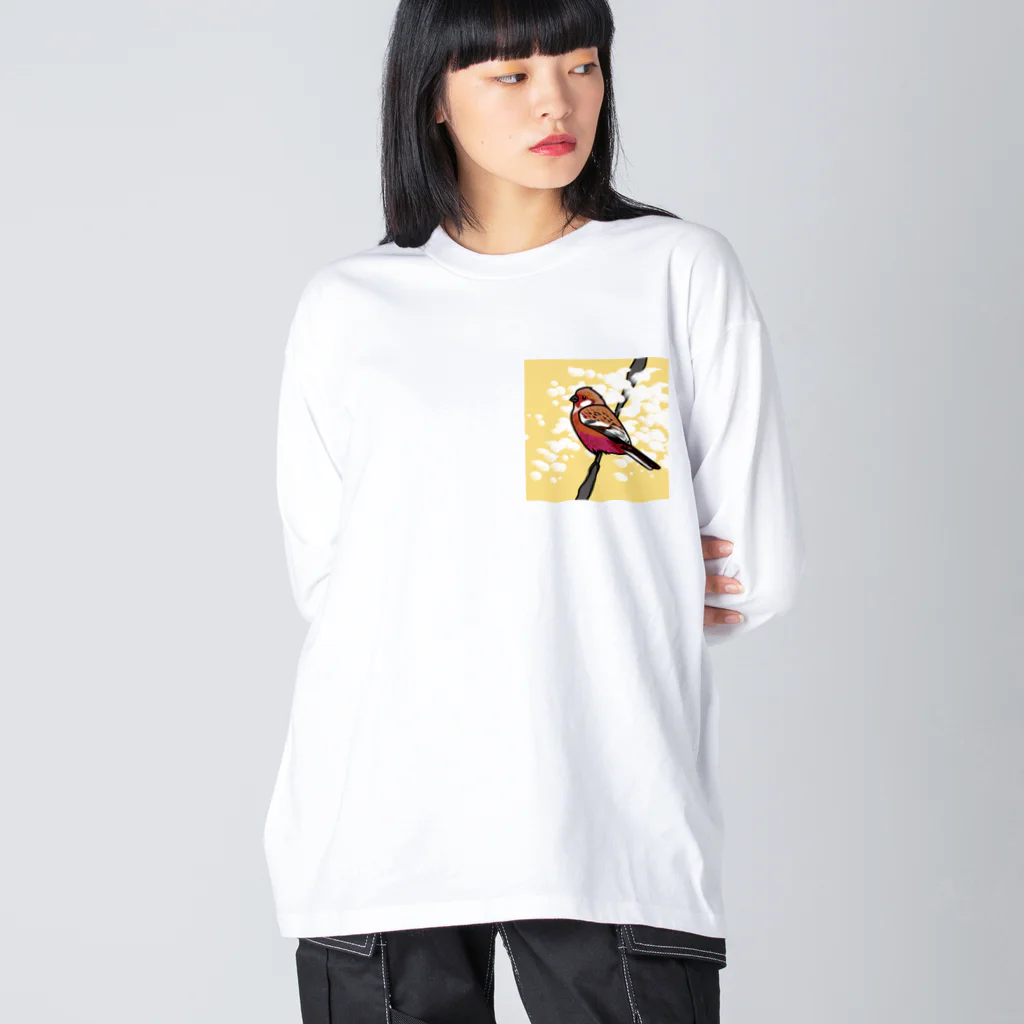 工房ＨＡＮＺＯＵの野鳥シリーズ　ベニマシコ Big Long Sleeve T-Shirt